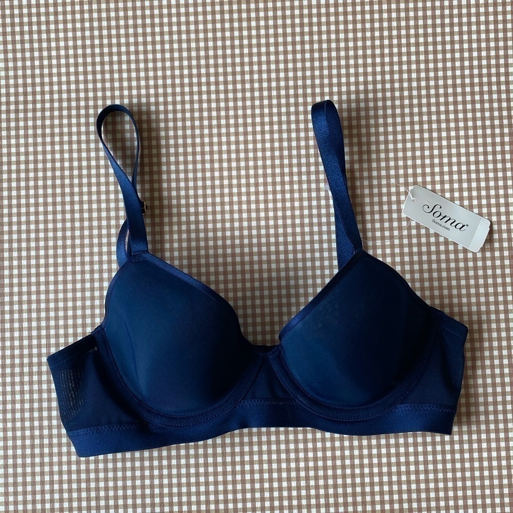 Soma Lightest lift Smooth Demi semi sheer blue bra. Size 34A. NWT